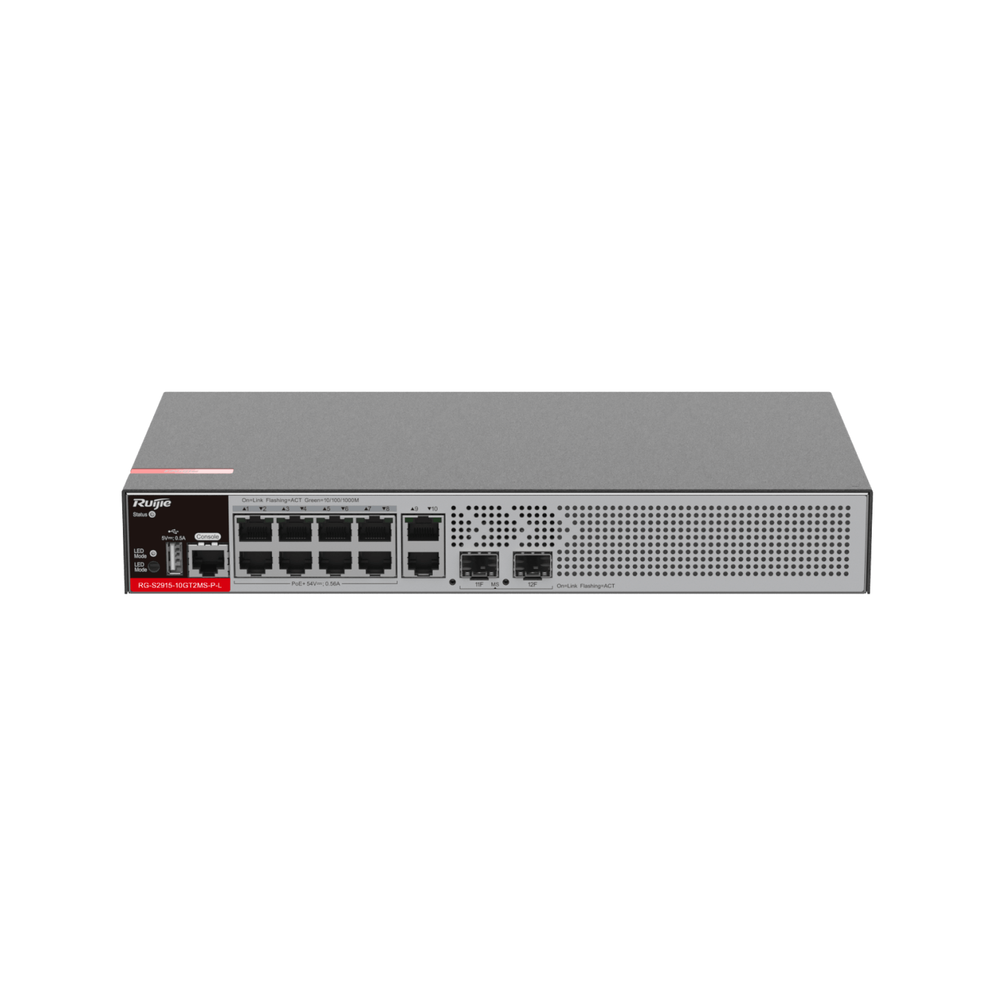 Ruijie 10-Port Gigabit Layer 2+ Managed PoE+ Switch with Two 2.5GE Uplink SFP Ports 125W