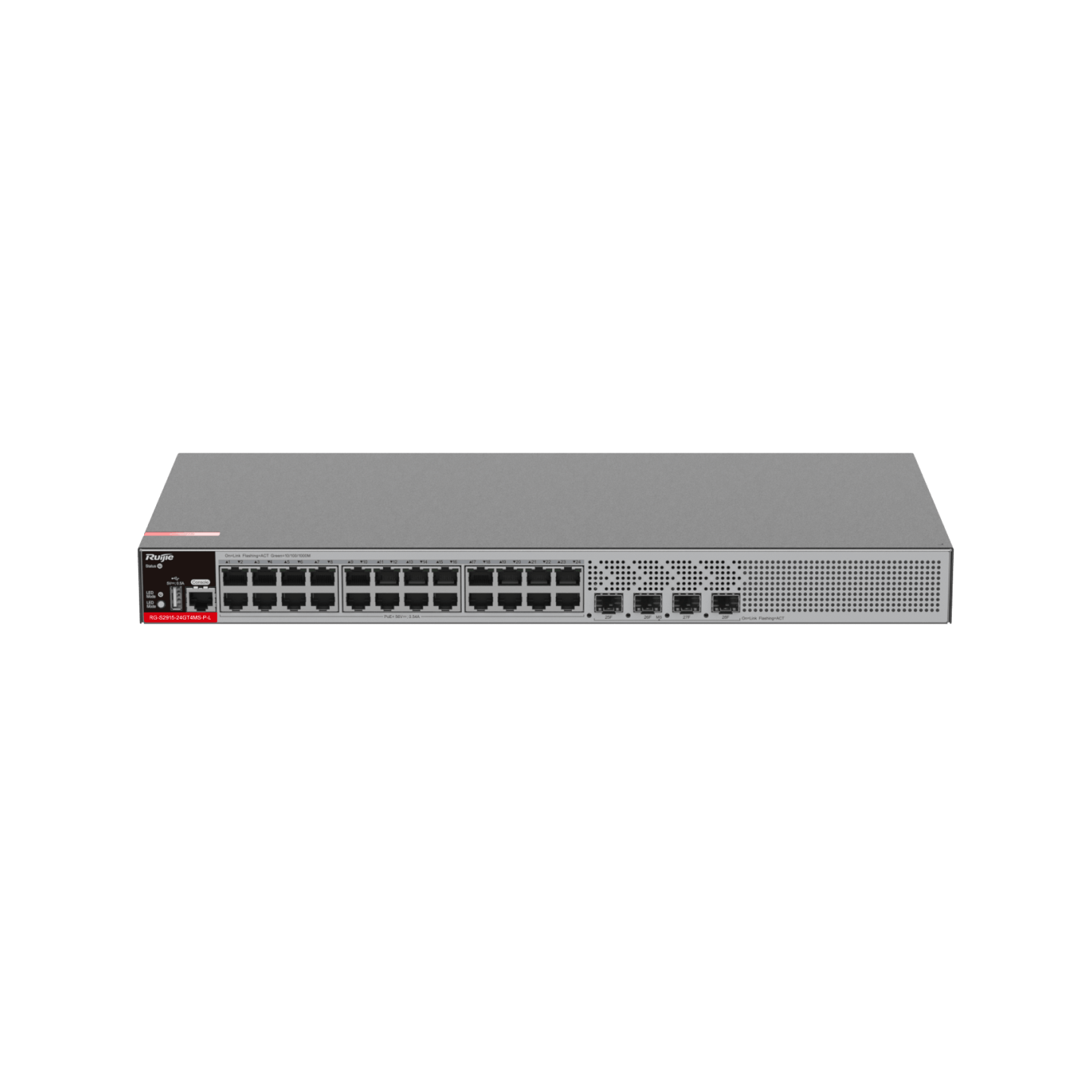 Ruijie 24-Port Gigabit Layer 2+ Managed PoE+ Switch with Four 2.5GE Uplink SFP Ports 370W